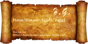 Haselbauer Gyöngyi névjegykártya